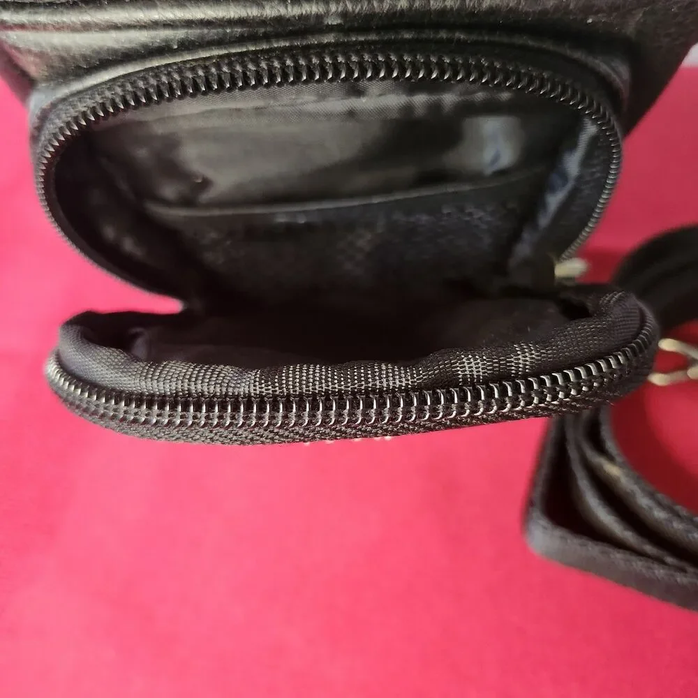 Vintage ICON Faux Leather Camera Bag Case Shoulder Strap Black